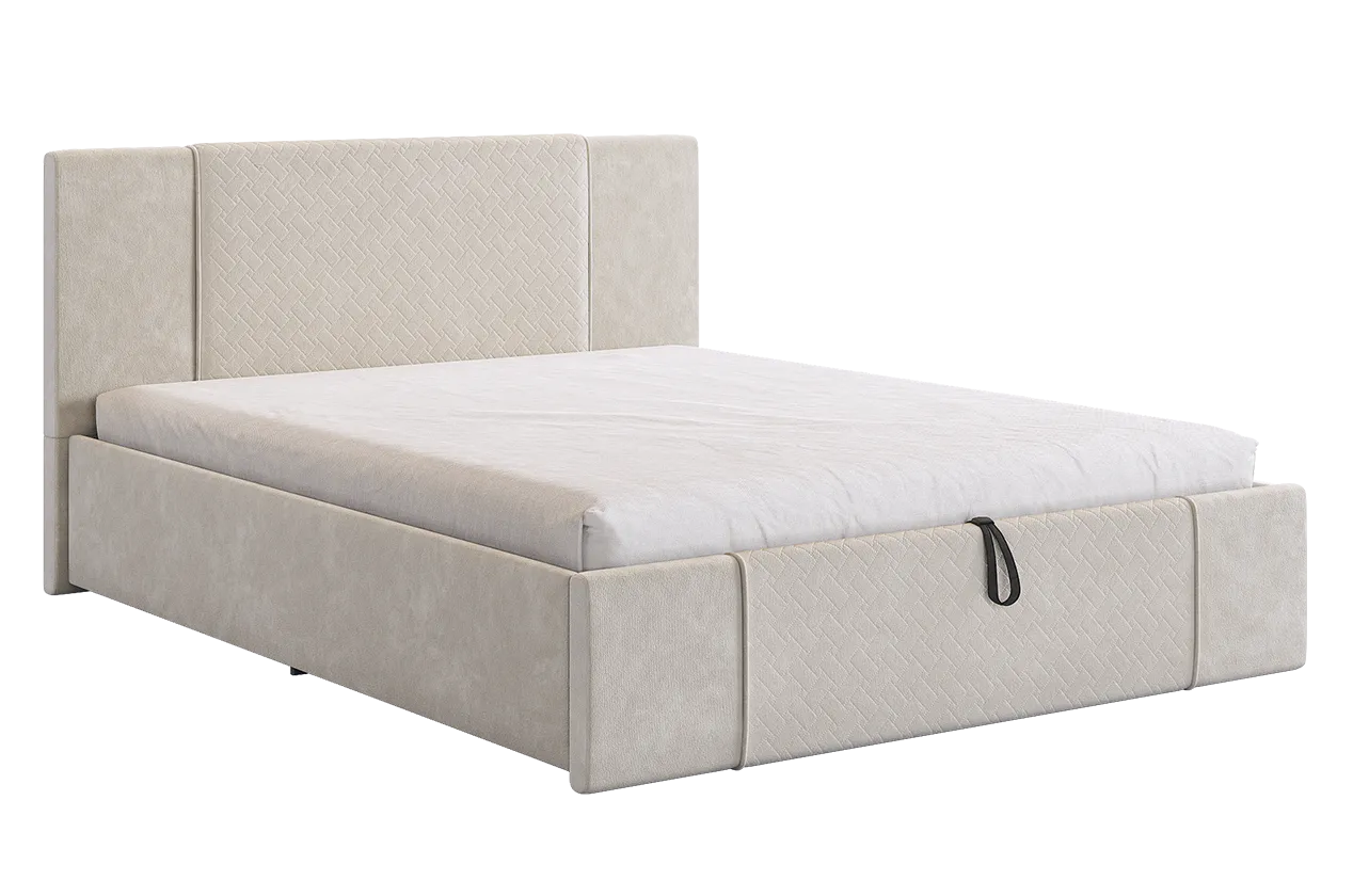Кровать с подъемным механизмом Хлоя 160х200 см крем (велюр) в Советском - sovetskij.mebel-tymen.ru | фото