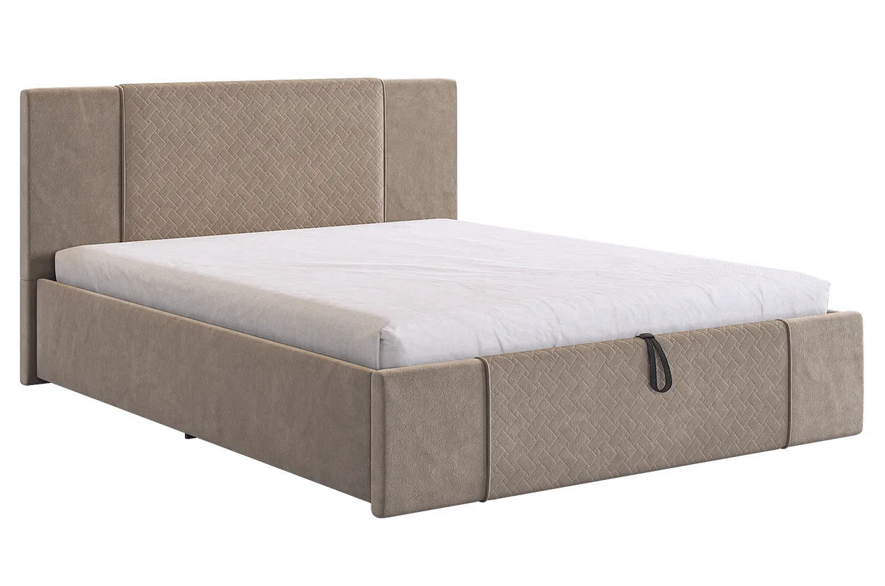 Кровать с подъемным механизмом Хлоя 160х200 см латте (велюр) в Советском - sovetskij.mebel-tymen.ru | фото