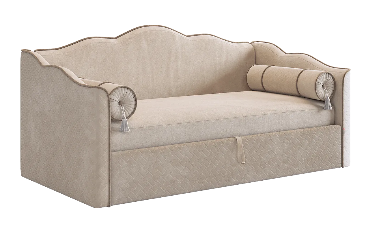 Кровать-софа Лея К1 90х200 см крем (велюр)/латте (велюр) в Советском - sovetskij.mebel-tymen.ru | фото