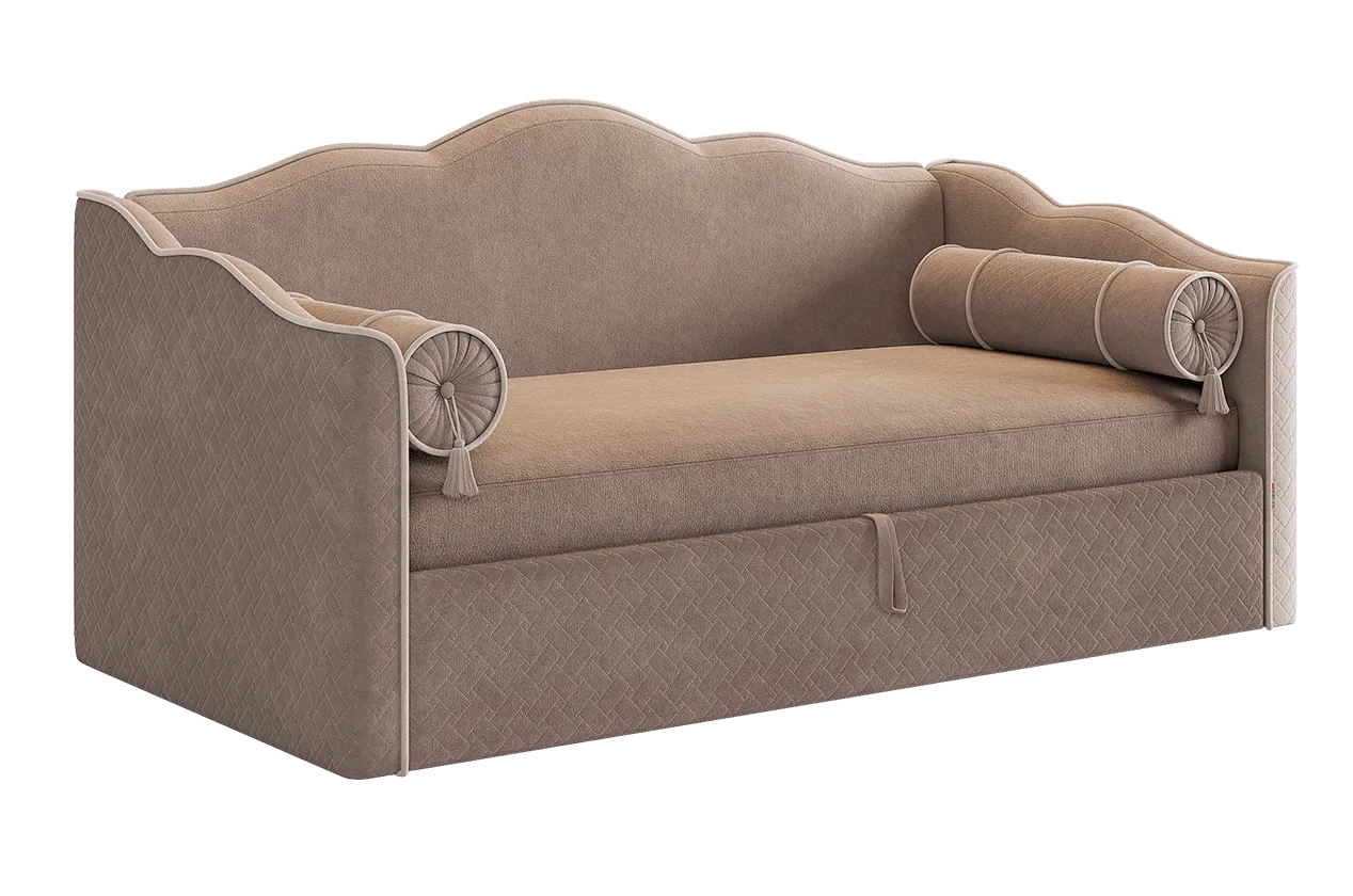 Кровать-софа Лея К1 90х200 см латте (велюр)/крем (велюр) в Советском - sovetskij.mebel-tymen.ru | фото