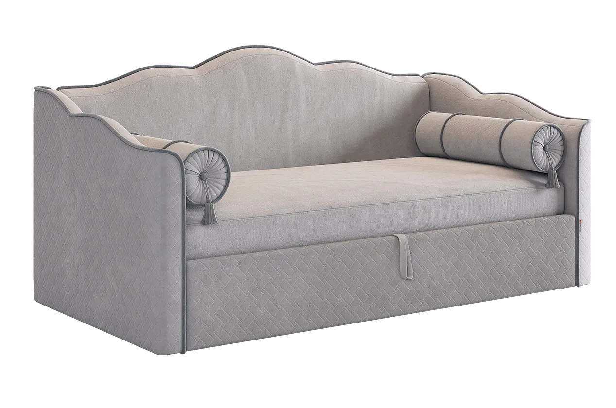 Кровать-софа Лея К1 90х200 см галька (велюр)/графит (велюр) в Советском - sovetskij.mebel-tymen.ru | фото