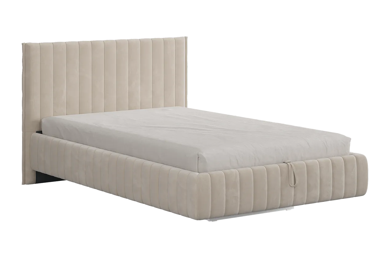 Кровать с подъемным механизмом Твикс 120х200 см крем (велюр) в Советском - sovetskij.mebel-tymen.ru | фото