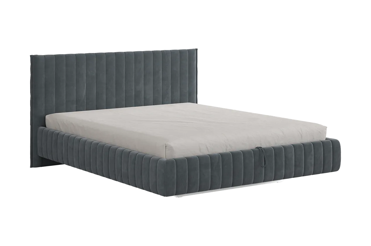 Кровать с подъемным механизмом Твикс 160х200 см графит (велюр) в Советском - sovetskij.mebel-tymen.ru | фото