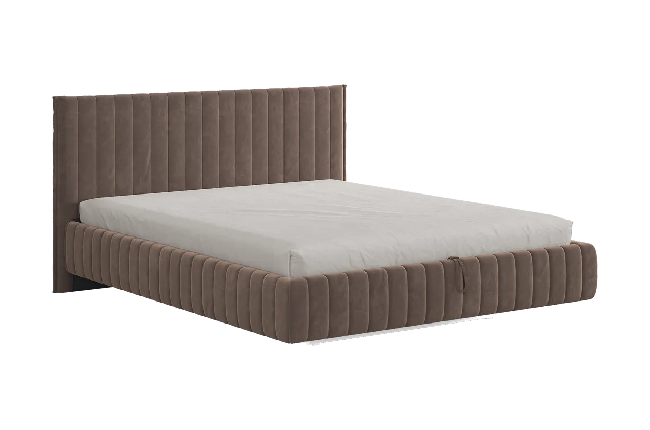 Кровать с подъемным механизмом Твикс 180х200 см латте (велюр) в Советском - sovetskij.mebel-tymen.ru | фото