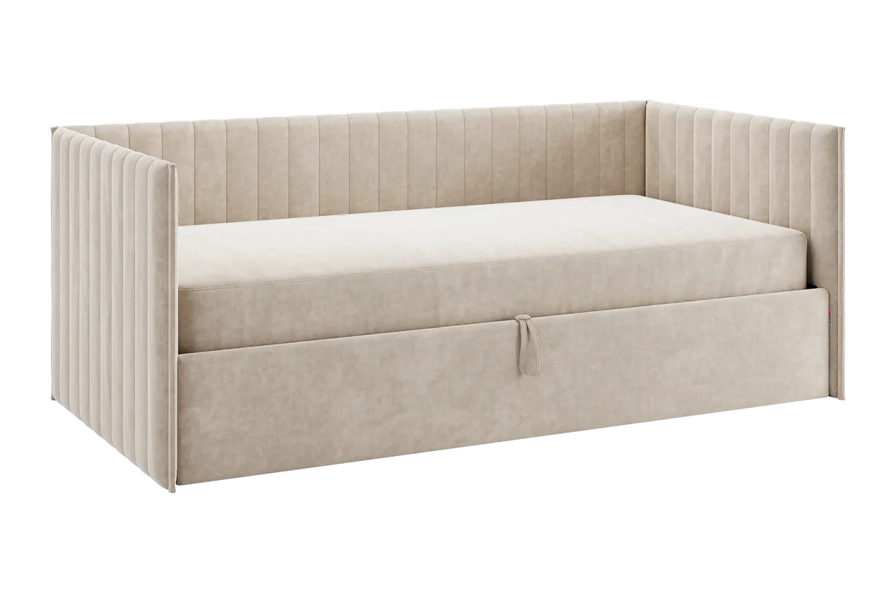 Кровать с подъемным механизмом Твикс (Софа) 90х200 см капучино (велюр) в Советском - sovetskij.mebel-tymen.ru | фото