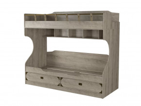 Кровать 2-х ярусная с лестницей Мираж-1 Секция-2-3 Дуб баррик в Советском - sovetskij.mebel-tymen.ru | фото