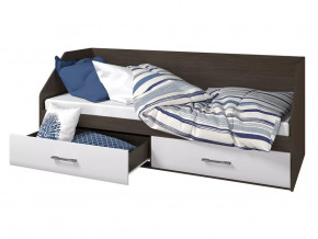 Кровать 800 2 ящика Ненси венге-белый в Советском - sovetskij.mebel-tymen.ru | фото
