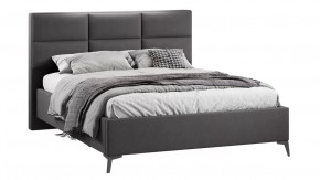 Кровать без ПМ «Делана»  (без подъемного механизма)  Велюр Графит в Советском - sovetskij.mebel-tymen.ru | фото