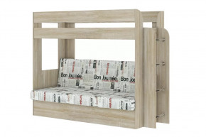 Кровать детская двухъярусная Карамель 75 Дуб Сонома Газета в Советском - sovetskij.mebel-tymen.ru | фото