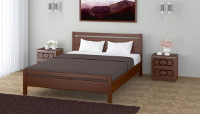 Кровать из массива Вероника-1 (орех) с ортопедическим основанием в Советском - sovetskij.mebel-tymen.ru | фото