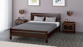 Кровать из массива Вероника-1 (орех тёмный) с ортопедическим основанием в Советском - sovetskij.mebel-tymen.ru | фото