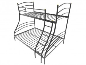 Кровать металлическая двухъярусная Глория черная в Советском - sovetskij.mebel-tymen.ru | фото