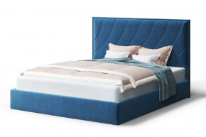 Кровать СОФИЯ 2000*1600мм (без опор), велюр Бренди лайт 08 (синий), (б/основания, б/матраса) в Советском - sovetskij.mebel-tymen.ru | фото