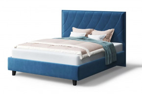 Кровать СОФИЯ 2000*1800мм (на опорах), велюр Бренди лайт 08 (синий), (б/основания, б/матраса) в Советском - sovetskij.mebel-tymen.ru | фото
