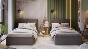 Кровать «Тейлор»  Велюр Neo Серый в Советском - sovetskij.mebel-tymen.ru | фото