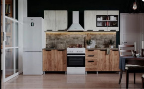 Кухня ДИОР 2м (б/сушк, б/мойк 800), ЛДСП Бел/ЛДСП Дуб Крафт Бел-Дуб Табач Б/СТОЛЕШ 1,2/0,8м в Советском - sovetskij.mebel-tymen.ru | фото