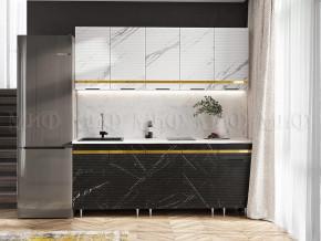 Кухня Милена 2,0м (Мрамор белый софт/Мрамор блэк софт (Антарес)) в Советском - sovetskij.mebel-tymen.ru | фото