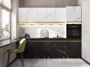 Кухня Милена 2,6м (Мрамор белый софт/Мрамор блэк софт (Антарес)) в Советском - sovetskij.mebel-tymen.ru | фото