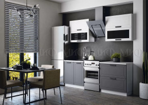 Кухня Монако 1,6м Компоновка №2 (Белый снег Софт/софт графит) в Советском - sovetskij.mebel-tymen.ru | фото