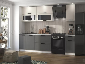 Кухня Монако 2,0м Компоновка №2 (Белый снег Софт/софт графит (Антарес)) в Советском - sovetskij.mebel-tymen.ru | фото