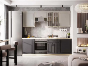 Кухня Николь-1 2.4 м. (унив-й Р-600д) Дуб сонома/Серый дым софт/Графит софт в Советском - sovetskij.mebel-tymen.ru | фото