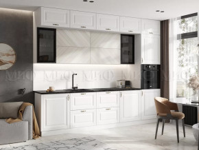 Кухня Престиж 3,0м Компоновка №2 (Белый/Браш Вайт/Прайм жемчуг) в Советском - sovetskij.mebel-tymen.ru | фото