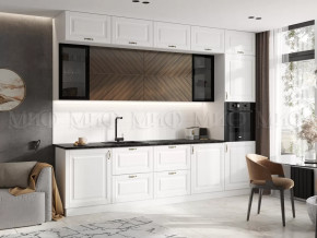 Кухня Престиж 3,0м Компоновка №2 (Белый/Браш Вайт/Прайм орех) в Советском - sovetskij.mebel-tymen.ru | фото