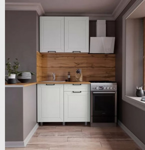 Кухня РИВЬЕРА 1,0м (б/сушки, б/мойки 500), ЛДСП Белый/МДФ Карбон Фарфор Б/СТОЛЕШН в Советском - sovetskij.mebel-tymen.ru | фото