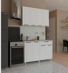 Кухня РИВЬЕРА 1,2м (б/сушки, б/мойки 600), ЛДСП Белый/МДФ Карбон Фарфор Б/СТОЛЕШН в Советском - sovetskij.mebel-tymen.ru | фото