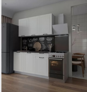 Кухня РИВЬЕРА 1,5м (б/сушки, б/мойки 500), ЛДСП Белый/МДФ Карбон Фарфор Б/СТОЛЕШН в Советском - sovetskij.mebel-tymen.ru | фото