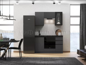 Кухня Техно-6 1,5м (Графит/Графит софт) в Советском - sovetskij.mebel-tymen.ru | фото