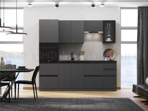 Кухня Техно-6 2,4м (Графит/Графит софт) в Советском - sovetskij.mebel-tymen.ru | фото