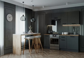 Кухонный гарнитур Антрацит-2000 столешница 38 мм в Советском - sovetskij.mebel-tymen.ru | фото