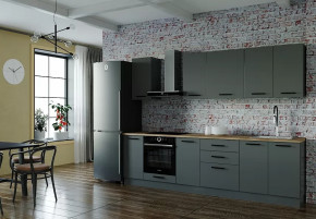 Кухонный гарнитур Антрацит-2800 столешница 38 мм в Советском - sovetskij.mebel-tymen.ru | фото