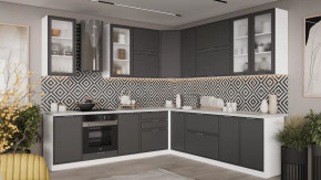 Кухонный гарнитур «Белладжио» №13 Белый, Софт графит в Советском - sovetskij.mebel-tymen.ru | фото