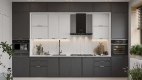 Кухонный гарнитур «Белладжио» №15 Белый, Фон белый, Софт графит в Советском - sovetskij.mebel-tymen.ru | фото