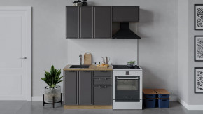 Кухонный гарнитур «Белладжио» длиной 160 см Дуб Крафт золотой, Софт графит в Советском - sovetskij.mebel-tymen.ru | фото