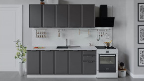 Кухонный гарнитур «Белладжио» длиной 200 см Белый, Софт графит в Советском - sovetskij.mebel-tymen.ru | фото