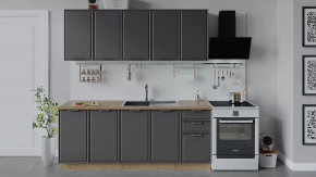 Кухонный гарнитур «Белладжио» длиной 200 см Дуб Крафт золотой, Софт графит в Советском - sovetskij.mebel-tymen.ru | фото