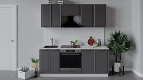 Кухонный гарнитур «Белладжио» длиной 200 см со шкафом НБ Белый, Софт графит в Советском - sovetskij.mebel-tymen.ru | фото