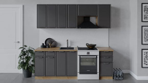 Кухонный гарнитур «Белладжио» длиной 220 см Дуб Крафт золотой, Софт графит в Советском - sovetskij.mebel-tymen.ru | фото