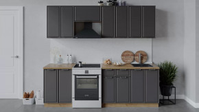 Кухонный гарнитур «Белладжио» длиной 240 см Дуб Крафт золотой, Софт графит в Советском - sovetskij.mebel-tymen.ru | фото