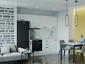 Кухонный гарнитур Белый Глянец-2550 МДФ столешница 26 мм в Советском - sovetskij.mebel-tymen.ru | фото