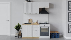 Кухонный гарнитур «Бьянка» длиной 160 см Дуб крафт золотой/Дуб белый в Советском - sovetskij.mebel-tymen.ru | фото