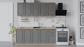 Кухонный гарнитур «Бьянка» длиной 200 см Дуб крафт золотой/Дуб серый в Советском - sovetskij.mebel-tymen.ru | фото