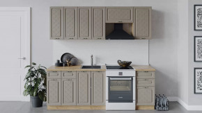 Кухонный гарнитур «Бьянка» длиной 220 см Дуб крафт золотой/Дуб кофе в Советском - sovetskij.mebel-tymen.ru | фото