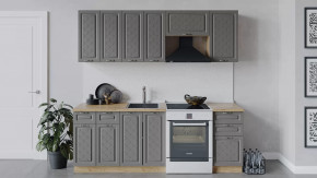 Кухонный гарнитур «Бьянка» длиной 220 см Дуб крафт золотой/Дуб серый в Советском - sovetskij.mebel-tymen.ru | фото