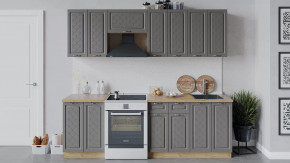 Кухонный гарнитур «Бьянка» длиной 240 см Дуб крафт золотой/Дуб серый в Советском - sovetskij.mebel-tymen.ru | фото