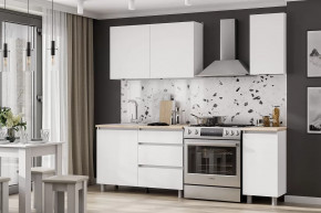 Кухонный гарнитур Денвер 1,6м Серия 2 SAFE Белый/Дуб Сонома в Советском - sovetskij.mebel-tymen.ru | фото