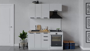 Кухонный гарнитур «Детройт» длиной 160 см Белый/Белый глянец в Советском - sovetskij.mebel-tymen.ru | фото